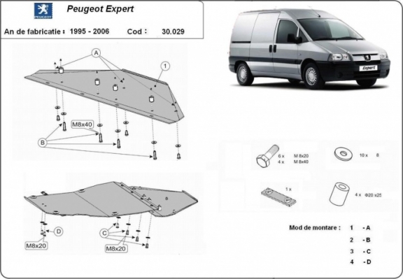 Protetor de Carter de aço Peugeot Expert