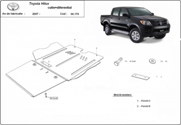  Protetor diferencial de aço  Toyota Hilux