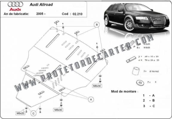Protetor de Carter de aço Audi A6 Allroad 2 - sans latéraux