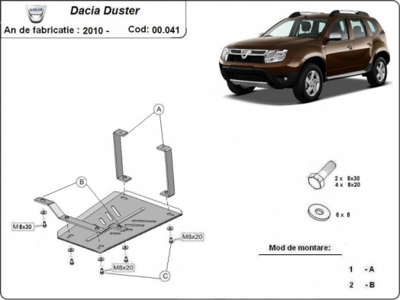  Protetor diferencial de aço  Dacia Duster