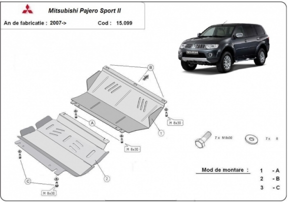 Protetor de Carter de aço Mitsubishi Pajero Sport 2