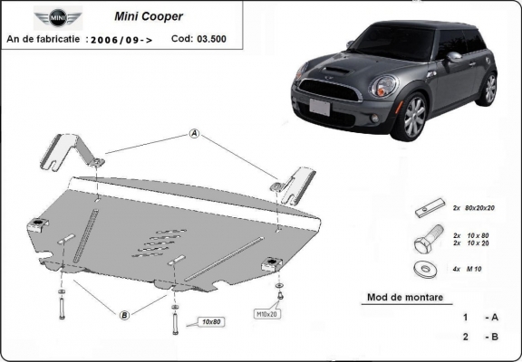 Protetor de Carter de aço Mini Cooper R56