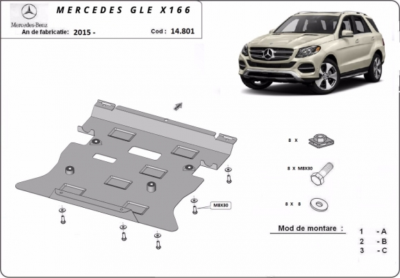 Protetor de Carter de aço Mercedes GLE X166
