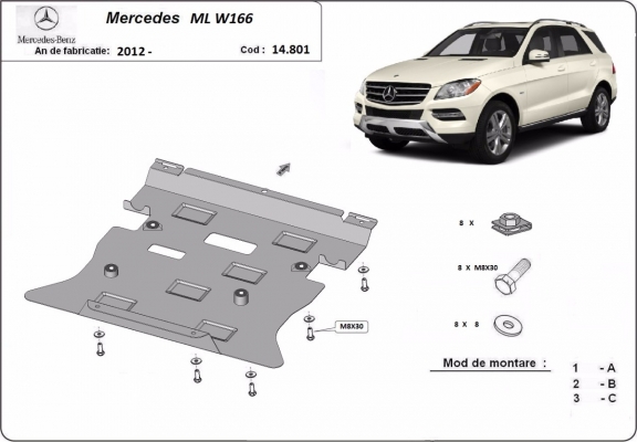 Protetor de Carter de aço Mercedes ML W166