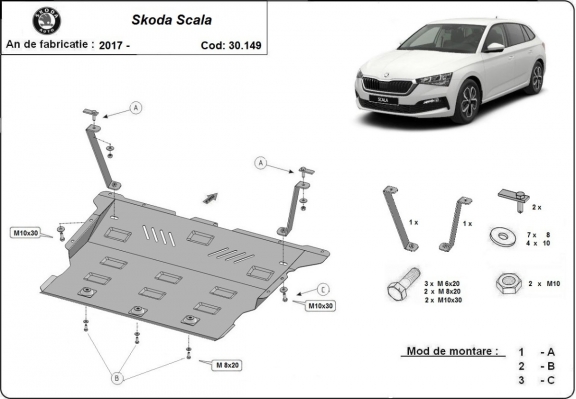 Protetor de Carter de aço Skoda Scala