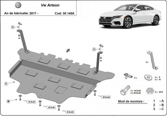 Protetor de Carter de aço VW Arteon - caixa de velocidades automática