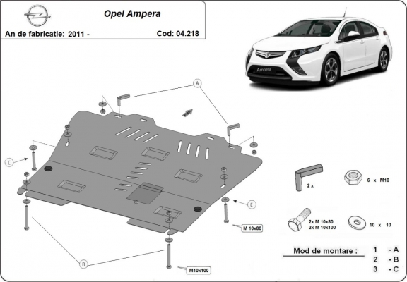 Protetor de Carter de aço  Opel Ampera