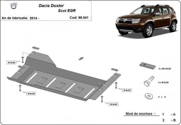  Protetor de aço para o sistema Stop & Go Dacia Duster