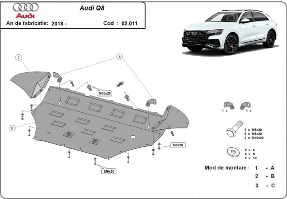 Protetor de Carter de aço Audi Q8