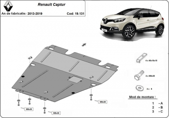 Protetor de Carter de aço Renault Captur