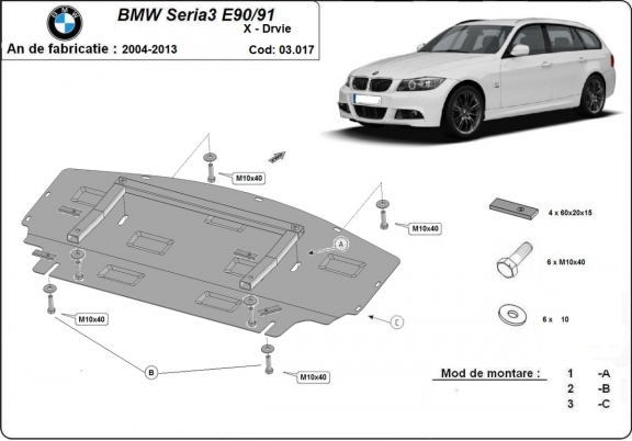Protetor de aço para radiador BMW seria 3 - E90