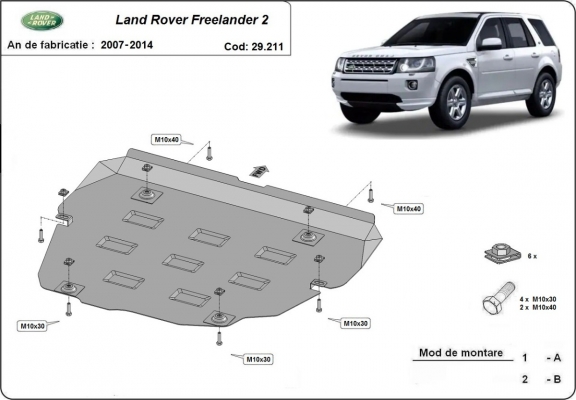 Protetor de Carter de aço Land Rover Freelander 2