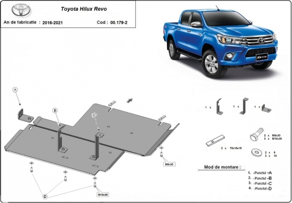  Protetor diferencial de aço  Toyota Hilux Revo
