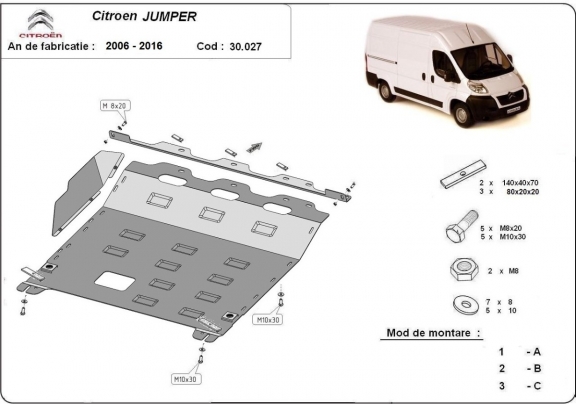 Protetor de Carter de aço Citroen Jumper