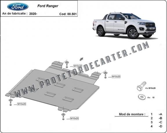 Protetor de caixa de velocidades de aço  Ford Ranger