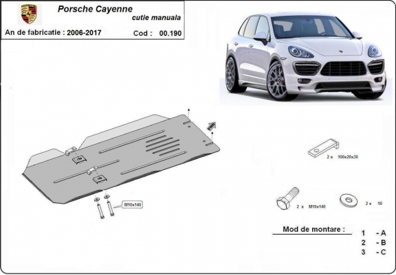  Protetor de caixa de velocidades manual de aço  for Porsche Cayenne