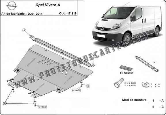 Protetor de Carter de aço Opel Vivaro A 