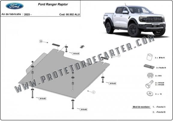 Protetor  para caixa de transferência Ford Ranger Raptor- Alumínio