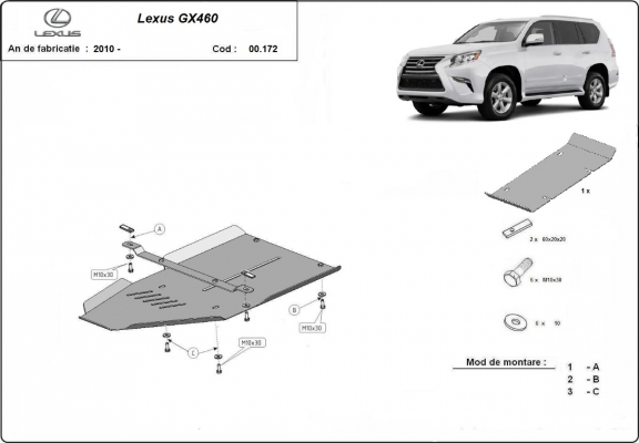  Protetor de caixa de velocidades de aço  Lexus GX460