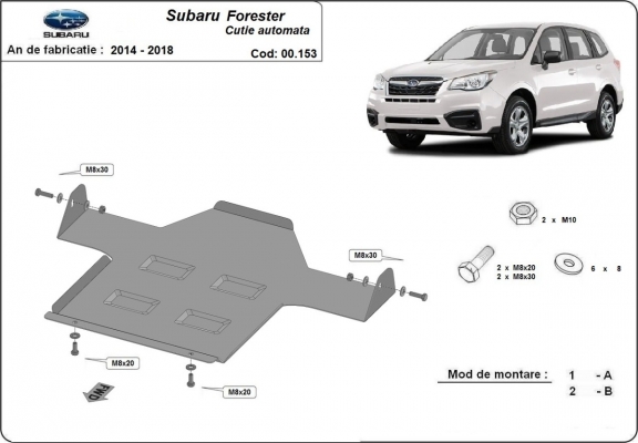  Protetor de caixa de velocidades automática de aço Subaru Forester 4