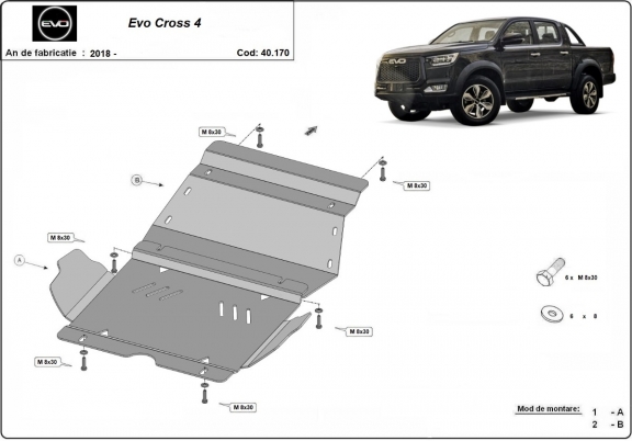 Protetor de Carter de aço Evo Cross 4