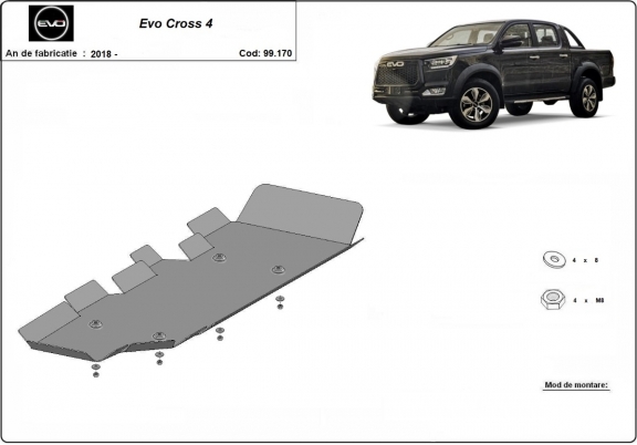 Protetor de aço para o tanque de combustível Evo Cross 4