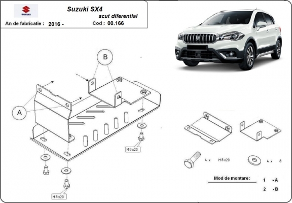 Protetor diferencial de alumínio Suzuki SX4