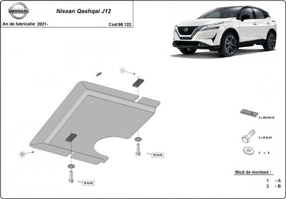 Protetor diferencial de aço  Nissan Qashqai J12