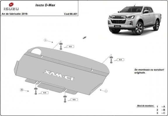 Protetor de aço para radiador Isuzu D-Max