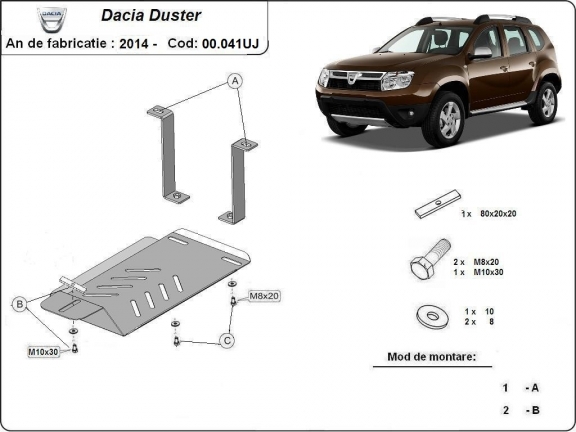 Protetor diferencial de alumínio Dacia Duster 4x4