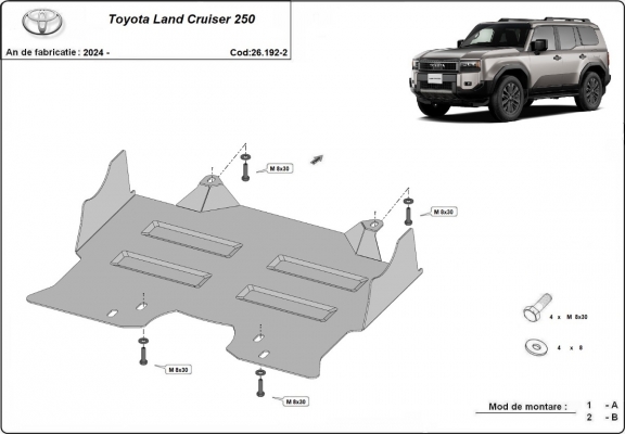 Protetor de Carter de aço Toyota Land Cruiser 250