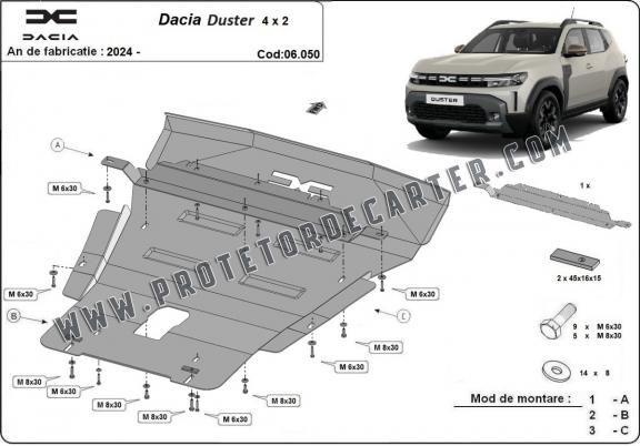 Protetor de Carter de aço Dacia Duster - 4x2