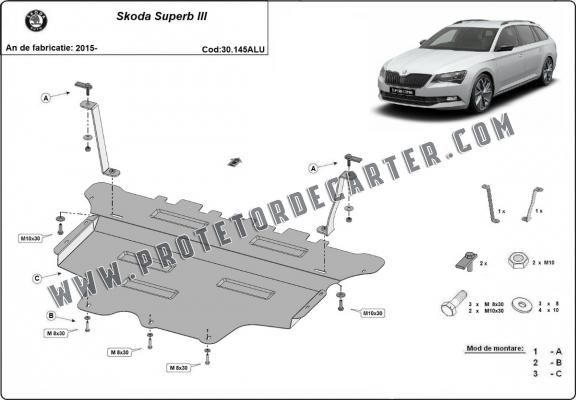 Protetor de Carter de alumínio Skoda Superb III