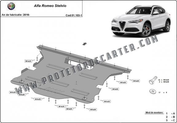 Protetor de Carter de aço Alfa Romeo Stelvio