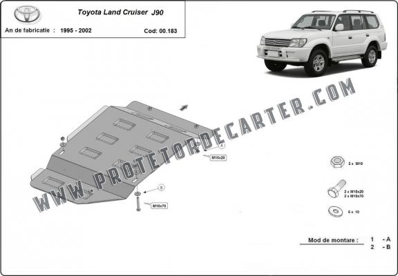  Protetor de caixa de velocidades de aço  Toyota Land Cruiser J90 - apenas para o modelo de 3 portas