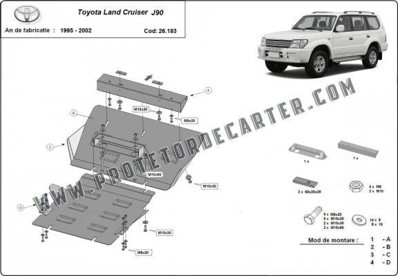 Protetor de Carter de aço Toyota Land Cruiser J90 / J95