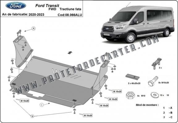 Protetor de Carter de alumínio Ford Transit FWD