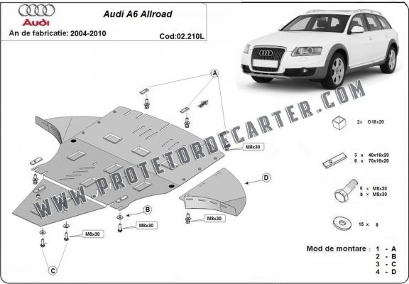 Protetor de Carter de aço Audi A6 Allroad 2 - avec latéraux