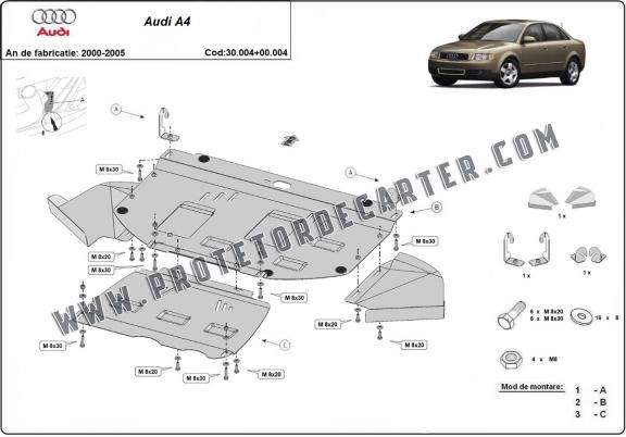 Protetor de Carter de aço Audi A4 B6 - promotional package - diesel