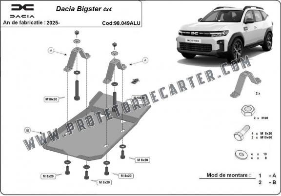 Protetor diferencial de alumínio Dacia Bigster 4x4