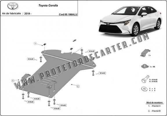 Protetor / bloqueio do catalisador de alumínio para Toyota Corolla