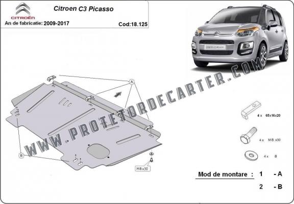 Protetor de Carter de aço Citroen C3 Picasso