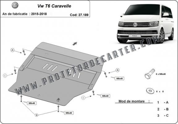 Protetor de Carter de aço Volkswagen Transporter T6 Caravelle