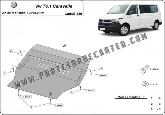 Protetor de Carter de aço Volkswagen Transporter T6.1 Caravelle
