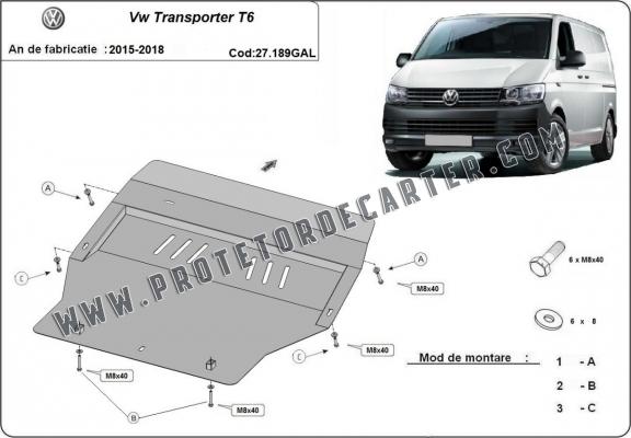 Protetor de Carter de aço galvanizado Volkswagen Transporter T6