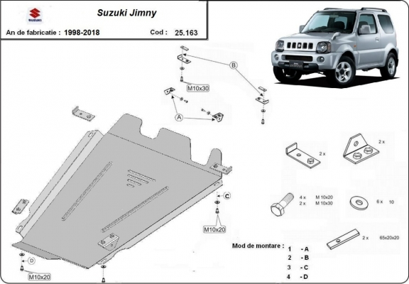  Protetor de  caso de transferência de aço   Suzuki Jimny