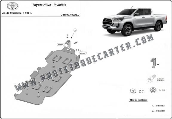 Protetor para o tanque de combustível de alumínio Toyota Hilux Invincible