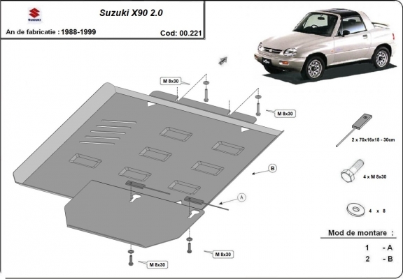  Protetor de caixa de velocidades de aço  Suzuki X90 2.0