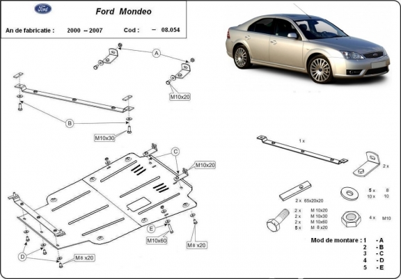 Protetor de Carter de aço Ford Mondeo 3