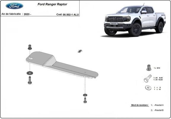 Protetor para o filtro de combustível Ford Ranger Raptor - Alumínio 